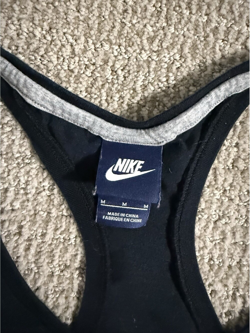 Nike Women's Black Graphic Tank Top Big Spellout Logo Racerback Size Medium - Picture 3 of 7